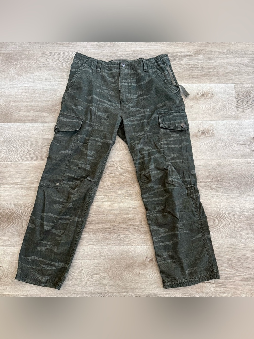 Vintage US Army Issue Military Men’s 34x30 Tiger Stripe Camo Cargo Pants Cotton